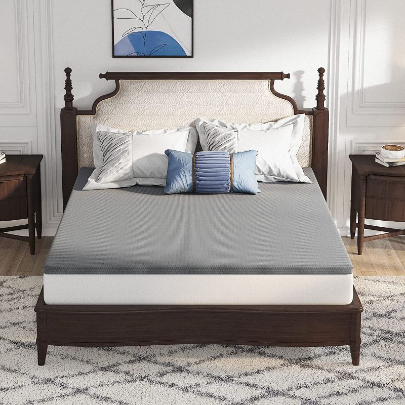 Photo 1 of Avenco Twin Mattress Topper Memory Foam, 2 Inch Cooling Twin, Pad Foam with Breathable & Washable Cover, Gel-Infused CertiPUR-US for Pressure-Relief, Grey (AC-T5FM05)
