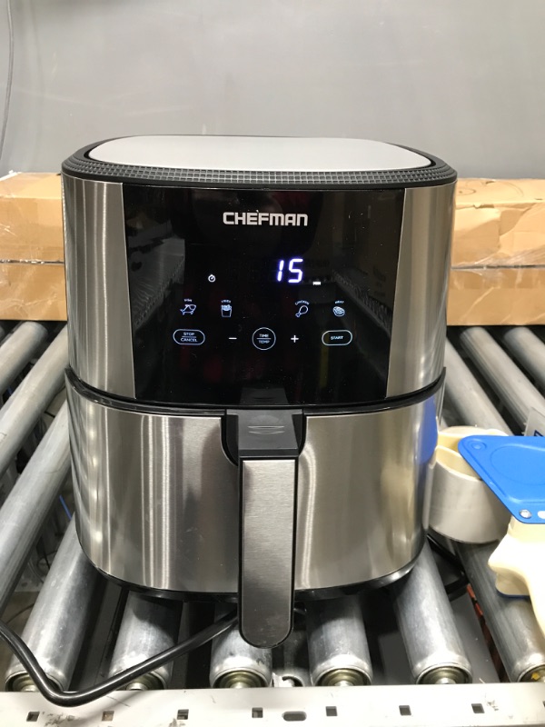Photo 2 of *FOR PARTS AND/OR REPAIR* CHEFMAN Large Air Fryer Max XL 8 Qt, Healthy Cooking, User Friendly, Nonstick Stainless Steel, Digital Touch Screen with 4 Cooking Functions, BPA-Free, Dishwasher Safe Basket, Preheat & Shake Reminder
