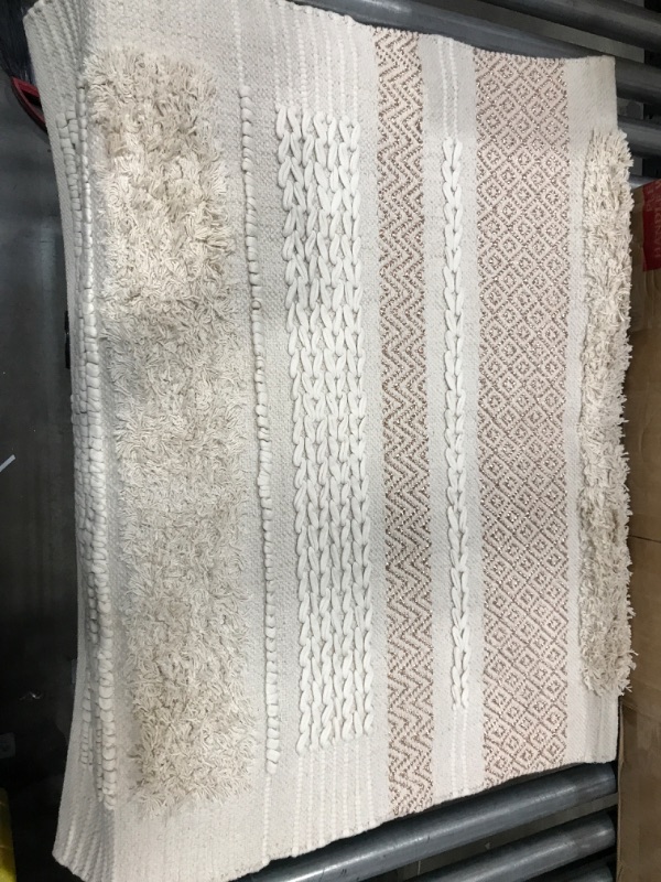 Photo 1 of 3X5 AREA RUG WHITE, SPARKLY ROSE GOLD
