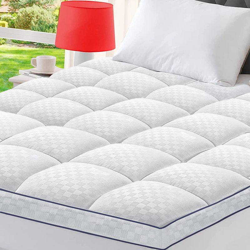 Photo 1 of BedLuxury Queen Mattress Topper Extra Thick Cooling Mattress Pad Cover for Back Pain Breathable Pillow Top Plush Soft with 8-21 Inch Deep Pocket - White
