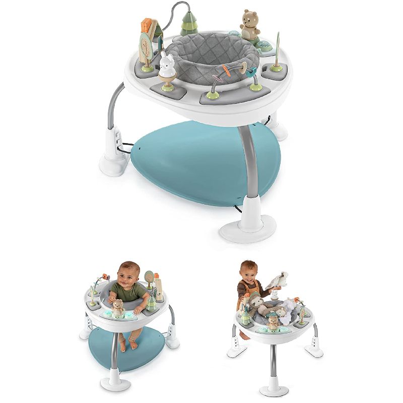 Photo 1 of Ingenuity Spring & Sprout 2-in-1 Baby Activity Center Jumper and Table with Infant Toys - Ages 6 Months +, First Forest
