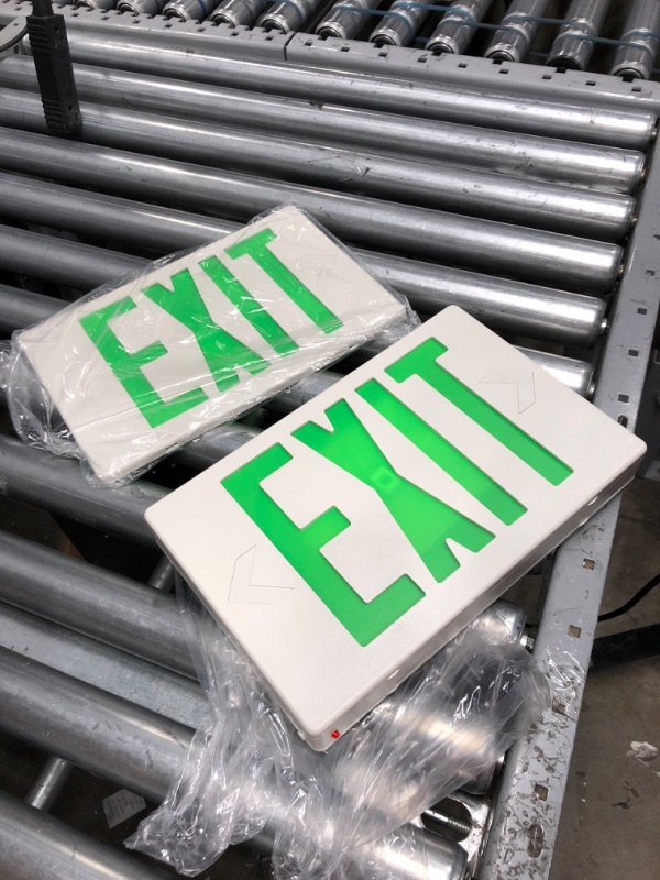Photo 3 of Ainfox 6 Pack LED Exit Sign Emergency Wall Light, Back -up Letter Cover (green/6pack)