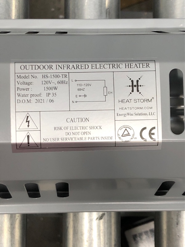 Photo 4 of Heat Storm HS-1500-OTR TRADESMAN 1500 Outdoor Infrared Heater, Size: Medium, Black