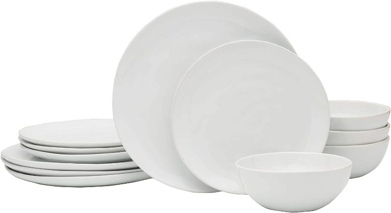 Photo 1 of Everyday White by Fitz and Floyd Organic 12 Piece Dinnerware Set, Service for 4
