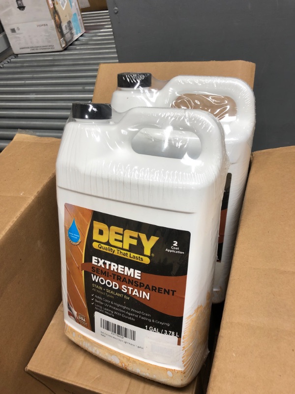 Photo 2 of 2 PACK: Defy Extreme Wood Stain Light Walnut 1-gallon
