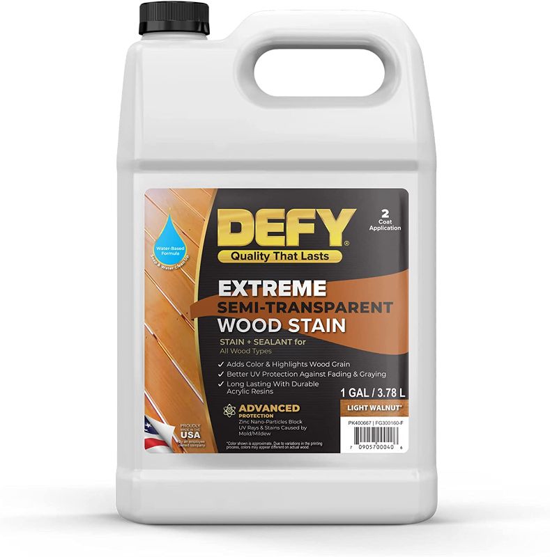 Photo 1 of 2 PACK: Defy Extreme Wood Stain Light Walnut 1-gallon
