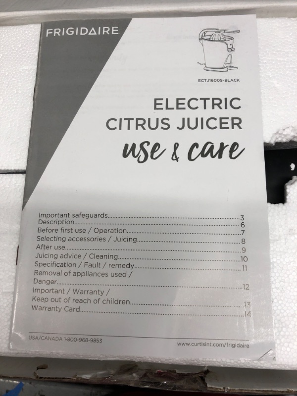 Photo 1 of FRIGIDAIRE ECTJ1600S 160-Watt Electric Citrus Juicer, Stainless Steel