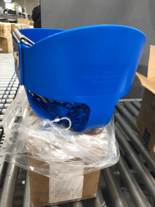 Photo 1 of Heavy Duty, High Back, Full Bucket Baby Swing Seat with Coated Chains for Outdoor Use - Fully Assembled - Blue