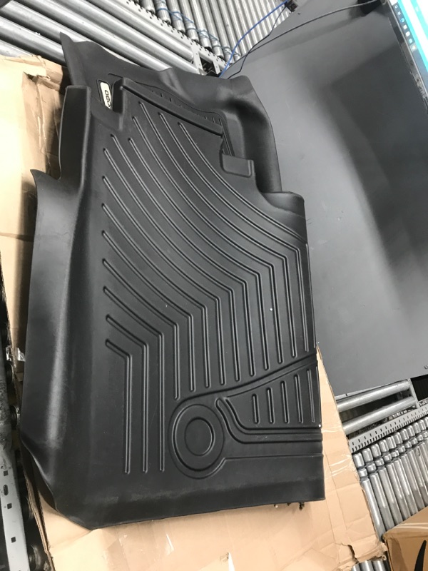 Photo 4 of OEDRO Floor Mats Compatible for 2015-2023 Ford F-150 SuperCrew Cab, Unique Black TPE All-Weather Guard, Includes 1st & 2nd Front Row and Rear Floor Liner Full Set
