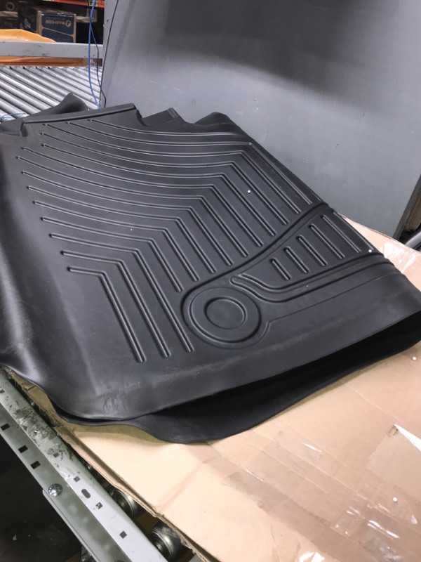 Photo 3 of OEDRO Floor Mats Compatible for 2015-2023 Ford F-150 SuperCrew Cab, Unique Black TPE All-Weather Guard, Includes 1st & 2nd Front Row and Rear Floor Liner Full Set
