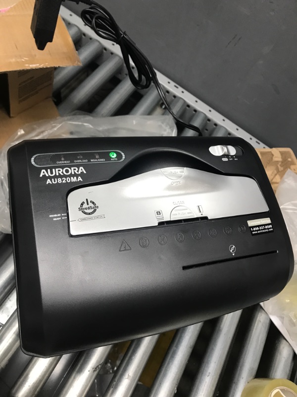 Photo 3 of Aurora AU820MA High Security 8-Sheet Professional Micro-Cut Paper/ CD/ Credit Card Shredder and Sharpening and Lubricating Sheets