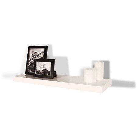 Photo 1 of 36" Decorative Floating Shelf Wall Mounted Hidden Brackets White - Inplace

