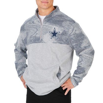 Photo 1 of Dallas Cowboys Heather Gray Quarter Zip With Tonal Static Print Size XL