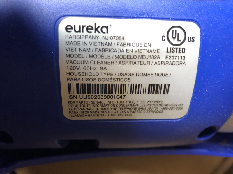 Photo 4 of eureka NEU182A PowerSpeed Bagless Upright Vacuum Cleaner, Lite, Blue