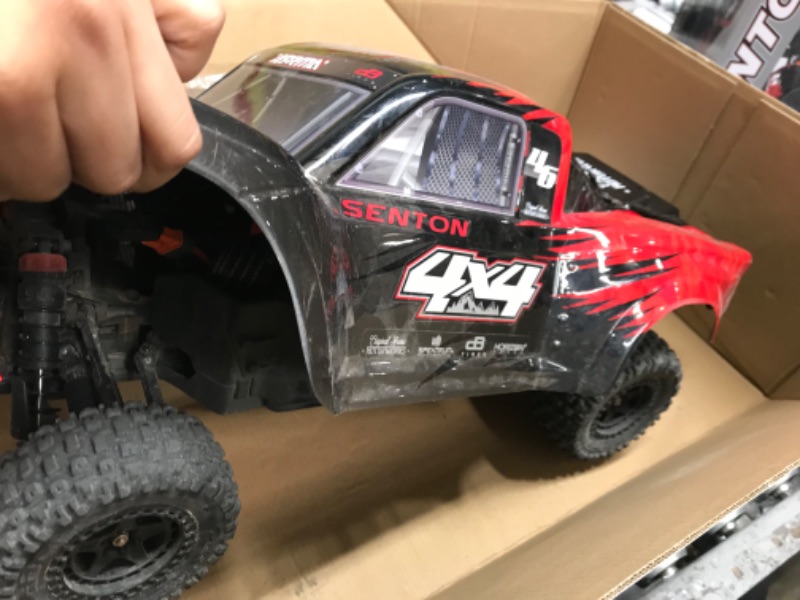 Photo 4 of ARRMA 1/10 SENTON 4X4 V3 MEGA 550 Brushed Short Course RC Truck RTR (Transmitter, Receiver, NiMH Battery and Charger Included), Red, ARA4203V3T1