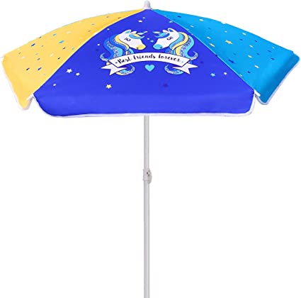 Photo 1 of AMMSUN 47 Inch Seaside Beach Umbrella for Sand and Water Table - Kids Durable Umbrellas for children Beach Camping Garden Outdoor Play Shade
