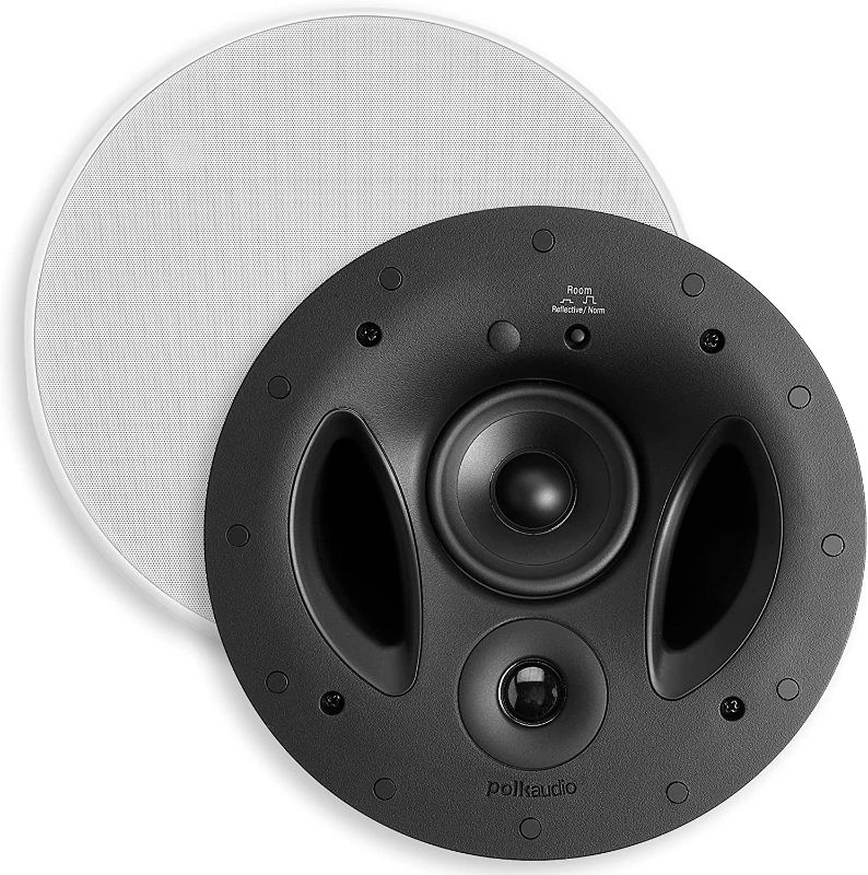 Photo 1 of Polk Audio 90-RT 3-Way in-Ceiling Speaker White & Audio 65-RT in-Wall Speaker (1) 6.5" Driver - The Vanishing Series with Premium Sound | Power Port & Paintable Grille White