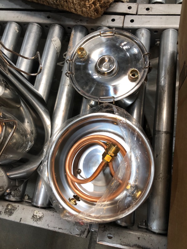 Photo 3 of USED: VEVOR Water Alcohol Distiller, 3 Gal, Distillery Kit w/Circulating Pump, Alcohol Still Copper Tube, Whiskey Distilling Kit w/Build-In Thermometer, Whiskey Making Kit for DIY Alcohol, Stainless Steel 3Gal