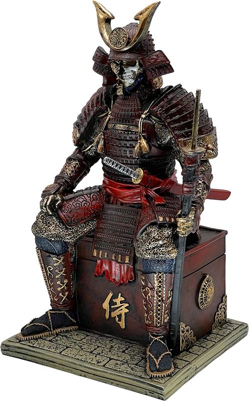 Photo 1 of *MINOR DAMAGE PCS**
LOOYAR Medieval Ancient Samurai Undead Warrior Resin Statue Ornament Figurine Craft for Home Living Room Porch Decoration Office Desk Desktop Table Arrangement Gift (Red Glod)
