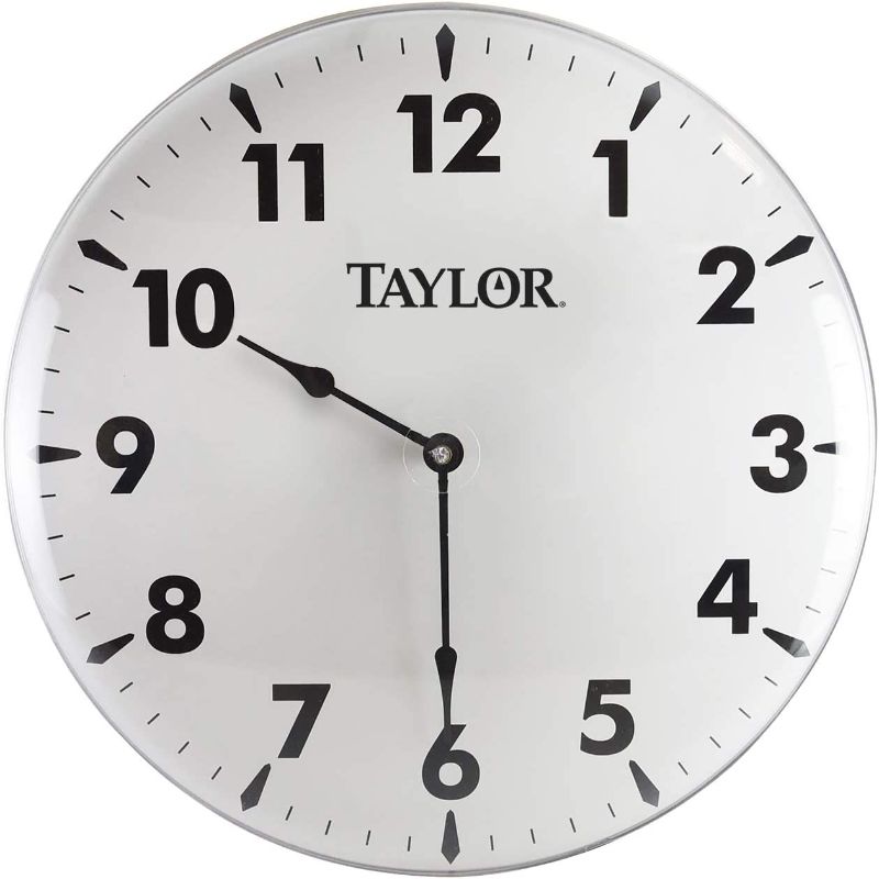 Photo 1 of **DENTED , CRACKED**
Taylor Precision Products Indoor Outdoor Metal Wall Clock, 18 inch
