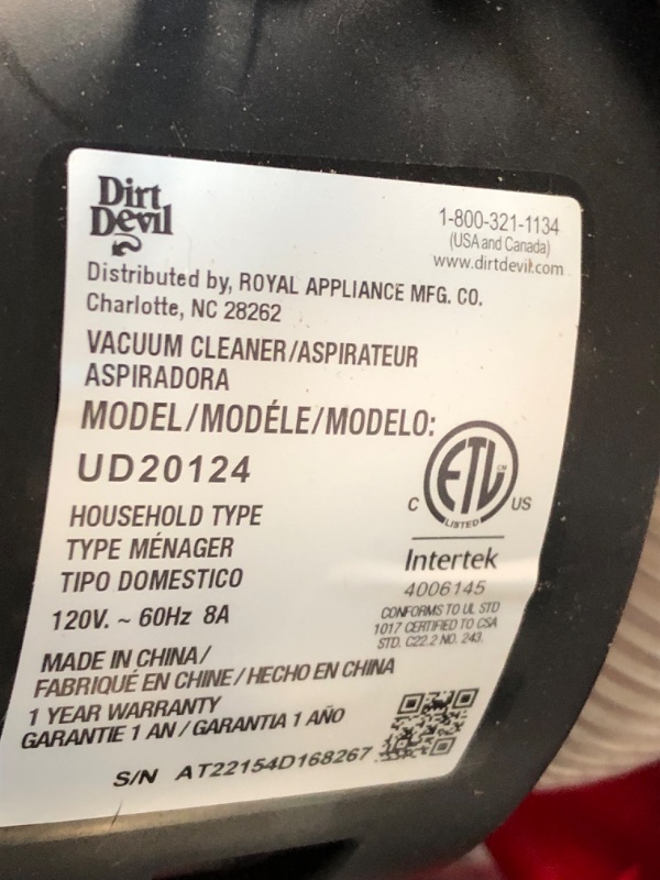 Photo 7 of Dirt Devil Endura Express Bagless Compact Upright Vacuum Cleaner - UD70171

