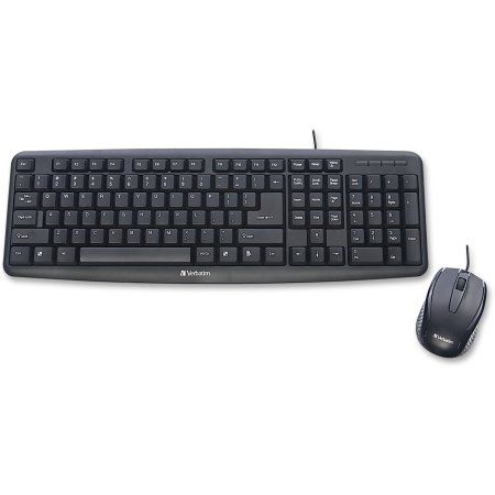 Photo 1 of Verbatim VER99202 Slimline Corded USB Keyboard and Mouse-Black 1
