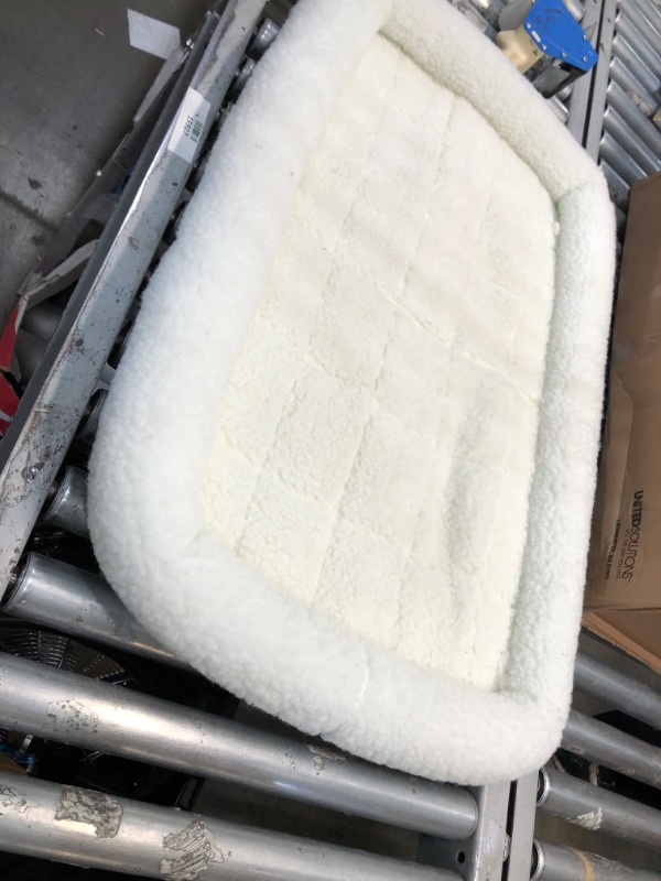 Photo 3 of **used**
MidWest Bolster Pet Bed | Dog Beds Ideal for Metal Dog Crates | Machine Wash & Dry White Fleece 36-Inch