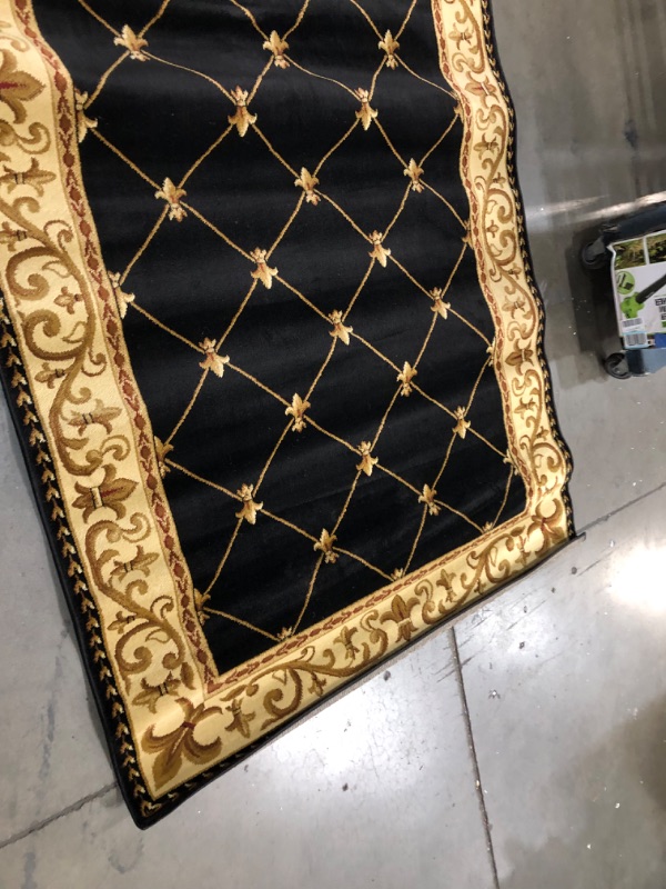 Photo 4 of 62" W X 90' L BLACK AND GOLD STYLE RUG 