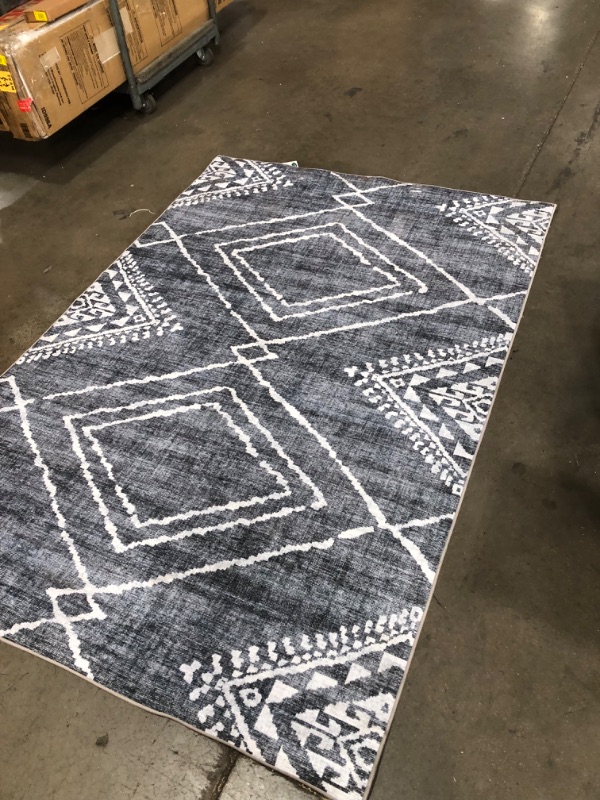 Photo 4 of **USED**
57'W X 83' L DARK BLUE AND WHITE STYLE RUG, VIEW PHOTOS FOR DETAIL