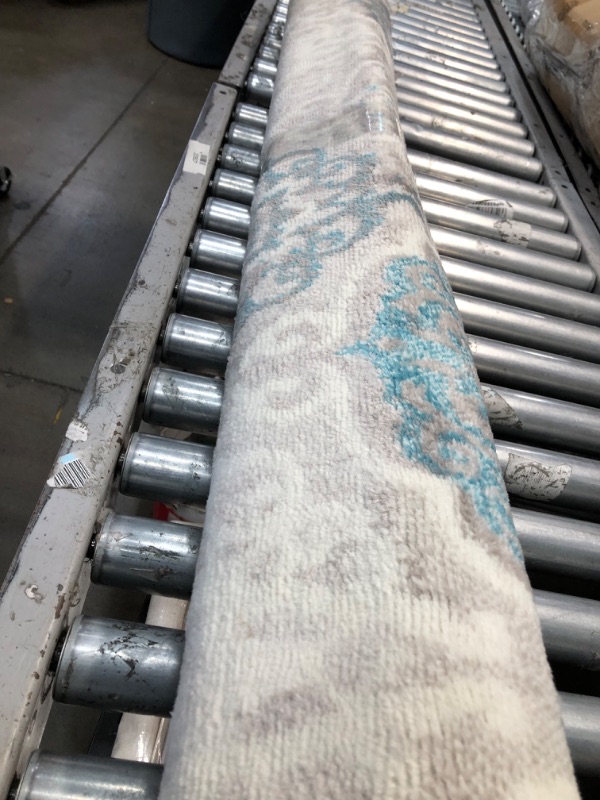 Photo 1 of **used-needs cleaning**
Home Dynamix Boho Andorra Damask Area Rug, Gray/Aqua, 5'2"x7'2"