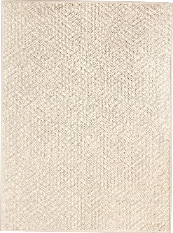 Photo 1 of **Used&Needs Cleaning** 
Suzanne Natural Textured Wool Area Rug, 9' x 12', Cream
