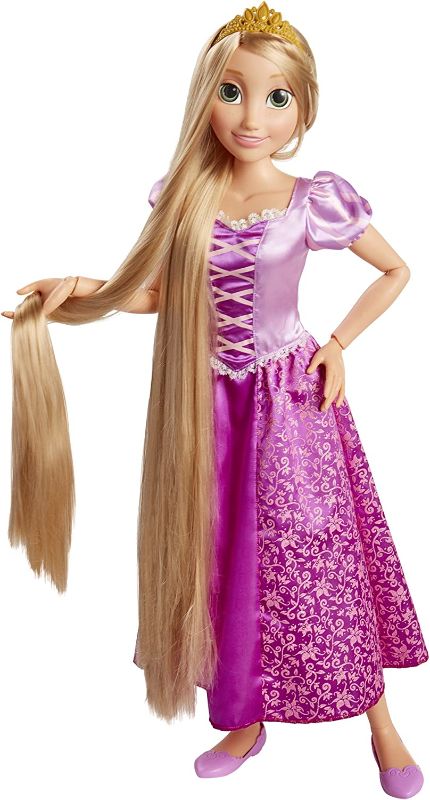 Photo 1 of Disney Princess Rapunzel 32" Playdate, My Size Articulated Doll, Comes with Brush to Comb Her Long Golden Locks, Movie Inspired Purple Dress, Removable Shoes & A Tiara
