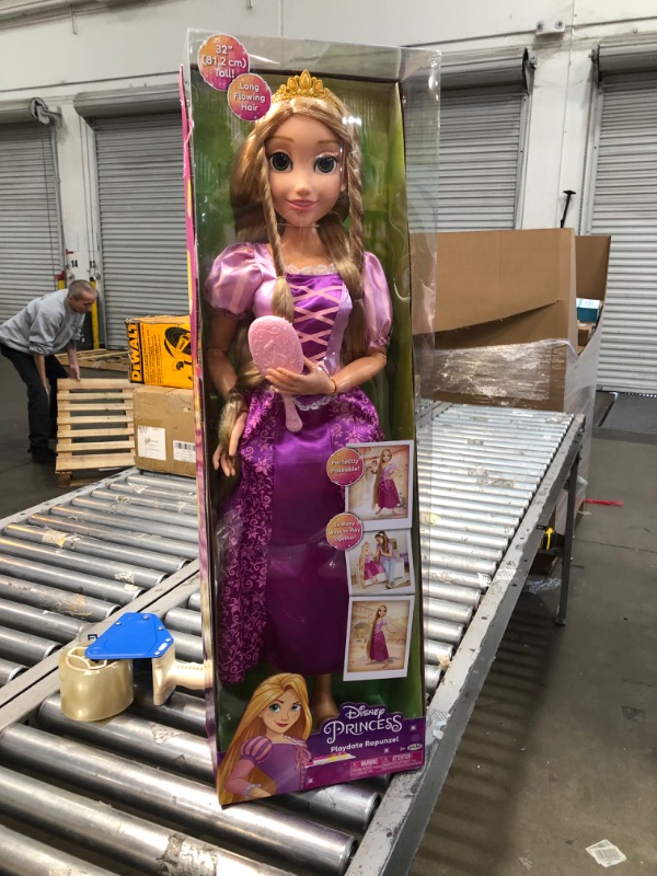 Photo 2 of Disney Princess Rapunzel 32" Playdate, My Size Articulated Doll, Comes with Brush to Comb Her Long Golden Locks, Movie Inspired Purple Dress, Removable Shoes & A Tiara
