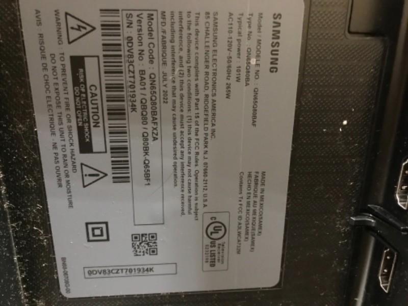 Photo 8 of SAMSUNG 65-Inch Class QLED Q80B Series - 4K UHD Direct Full Array Quantum HDR 12x Smart TV with Alexa Built-in (QN65Q80BAFXZA, 2022 Model) w/HW-Q800B 5.1.2 ch Soundbar w/Dolby Audio 2022 65-Inch TV w/ Q800B Soundbar