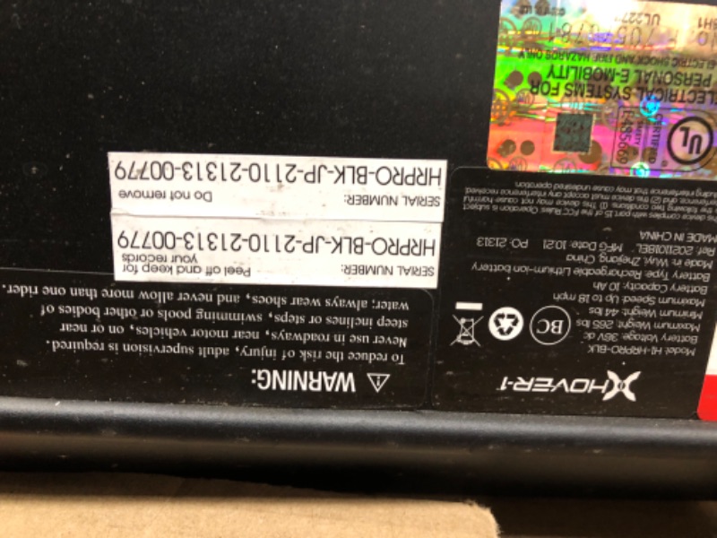 Photo 3 of **NOT FUNCTIONAL// PARTS ONLY !! Hover-1 Blackhawk Electric Folding Kick Scooter | 18MPH, 28 Mile Range, 6HR Charge, LCD Display, 10 Inch High-Grip Tires, 220LB Max Weight, Certified & Tested - Safe for Kids, Teens & Adults,
