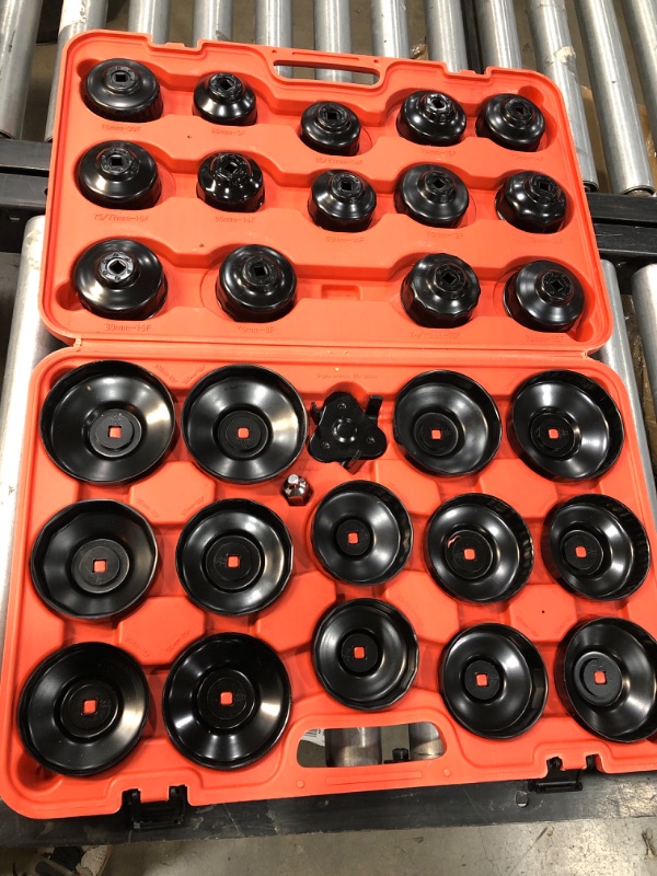 Photo 2 of VEVOR Oil Filter Socket Set, 30 Pcs Oil Filter Wrench Set, Sturdy Steel Oil Filter Socket, 3/8" Oil Filter Socket, Low Profile Oil Filter Socket Set For Easy Access, Oil Filter Wrench Cap Set w/ Case