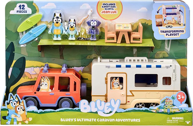 Photo 1 of Bluey Ultimate Caravan Adventures - Caravan Playset and Three 2.5-3" Figures & 4WD Family Vehicle with 2 Surfboards
