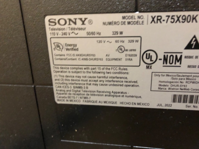 Photo 1 of ***SCREEN IS DISTORTED AND HAS LINES **Sony 65 Inch 4K Ultra HD TV X90K Series: BRAVIA XR Full Array LED Smart Google TV with Dolby Vision HDR and Exclusive Features for The Playstation® 5 XR65X90K- 2022 Model
