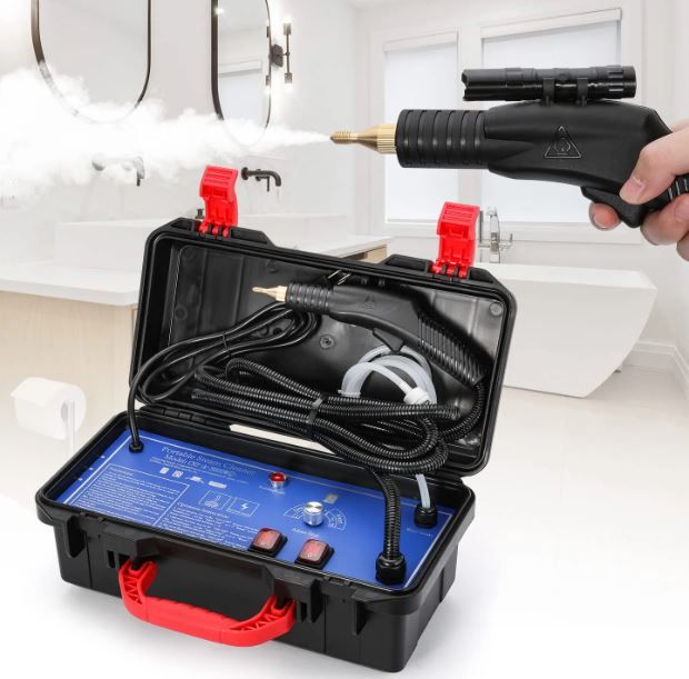 Photo 1 of Hapyvergo High Pressure Steam Cleaner, 1700W Handheld High Temp Portable Cleaning Machine, Tankless and Heavy Duty for Home Use Grout Tile Car Detailing Kitchen Bathroom
