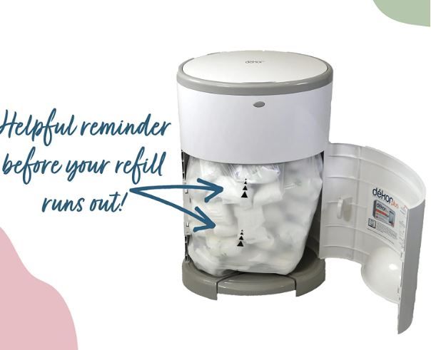 Photo 1 of DEKOR Plus Diaper Pail Refills | 4 Count | Most Economical Refill System | Quick & Easy to Replace | No Preset Bag Size – Use Only What You Need | Exclusive End-of-Liner Marking | Baby Powder Scent
