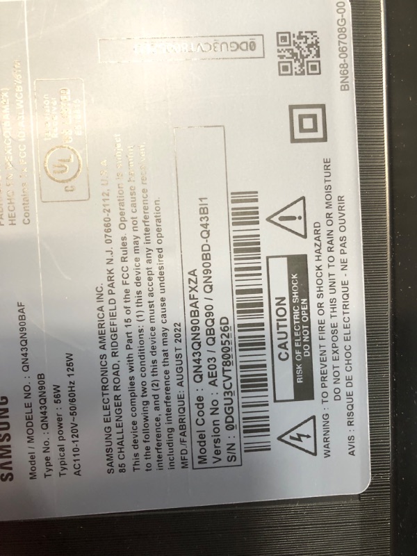 Photo 5 of SAMSUNG 43-Inch Class Neo QLED 4K QN90B Series Mini LED Quantum HDR 24x, Dolby Atmos, Object Tracking Sound+, Anti-Glare, Ultra Viewing Angle, Smart TV with Alexa Built-In (QN43QN90BAFXZA, 2022 Model)
