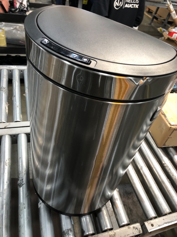 Photo 5 of **dented**
Home Zone Living 13 Gallon Sensor Kitchen Trash Can, Stainless Steel, Step Pedal, 48 Liter (VA42149A)