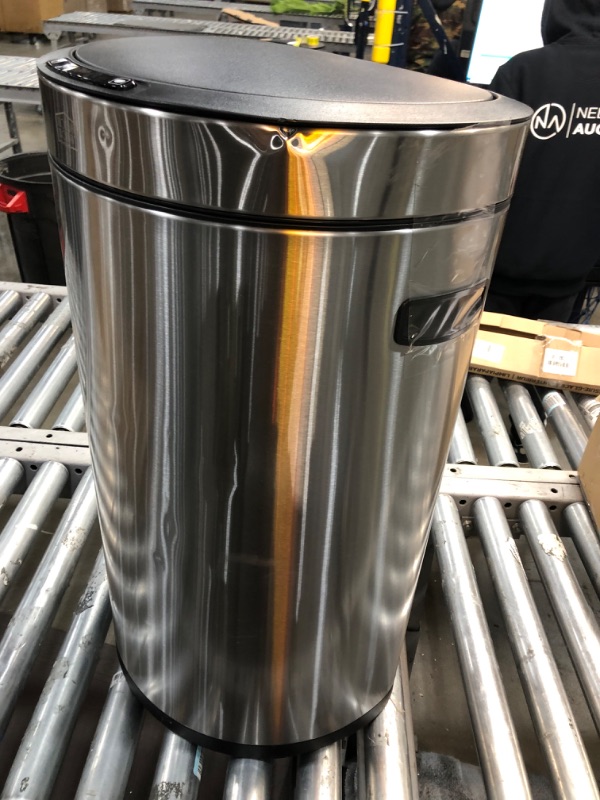 Photo 2 of **dented**
Home Zone Living 13 Gallon Sensor Kitchen Trash Can, Stainless Steel, Step Pedal, 48 Liter (VA42149A)