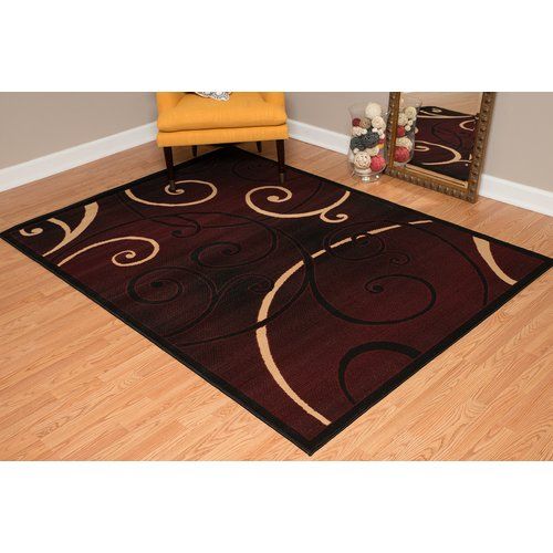 Photo 1 of 5 Ft. 3 in. X 7 Ft. 2 in. Dallas Bangles Area Rug, Burgundy