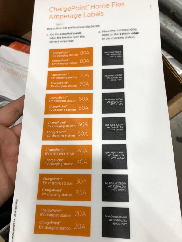 Photo 2 of ChargePoint Home Flex Electric Vehicle (EV) Charger upto 50 Amp, 240V, Level 2 WiFi Enabled EVSE, UL Listed, Energy Star, NEMA 6-50 Plug or Hardwired, Indoor/Outdoor, 23-Foot Cable