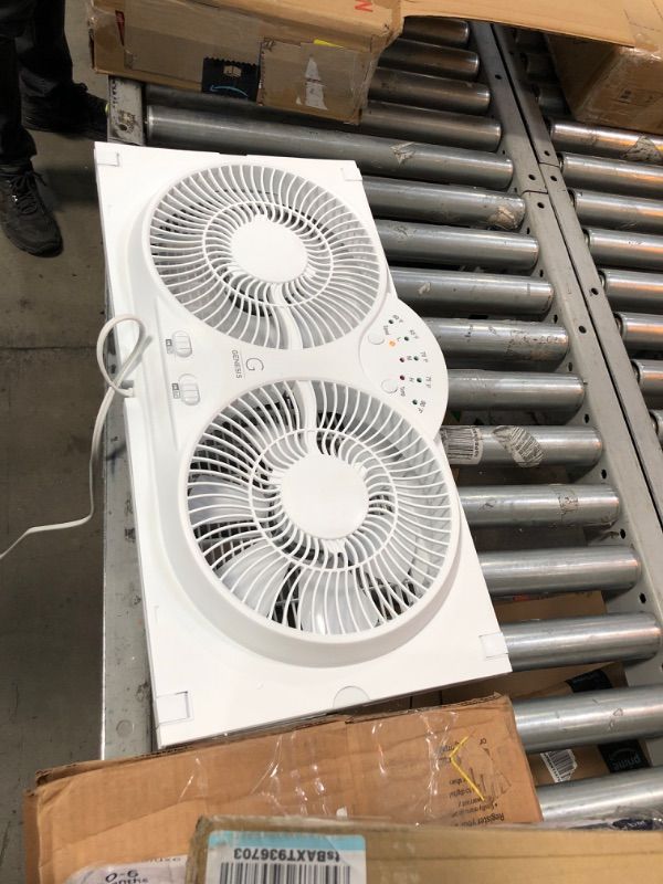 Photo 3 of **ONLY ONE MOTOR WORKS ON UNIT** Twin Window Fan with 9 in. Blades Adjustable Thermostat and Max Cool Technology ETL Certified