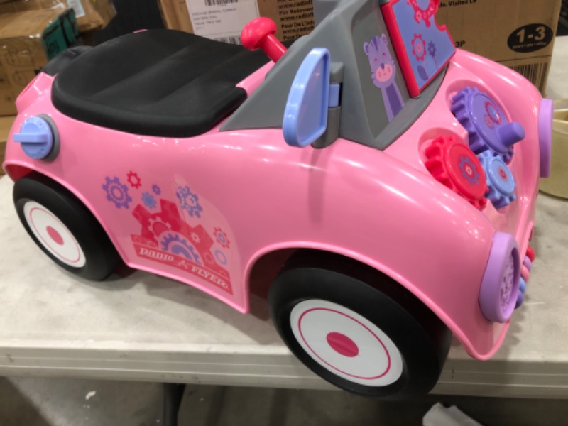 Photo 2 of **MISSING PARTS** Radio Flyer Creativity Car, Sit to Stand Toddler Ride On Toy, Ages 1-3, Pink Kids Ride On Toy