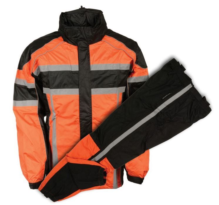 Photo 1 of ** XL** Milwaukee Mens Black & Orange Rain Suit Water Resitant W/Reflective Tape Orange
