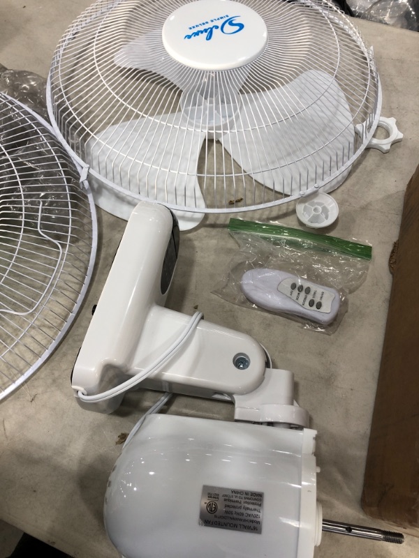 Photo 2 of **Missing parts** Simple Deluxe HIFANXWALLDIGIT16 16-Inch Digital Wall Mount Oscillating Exhaust Fan with Remote and Built-in Timer, ETL Certified, White