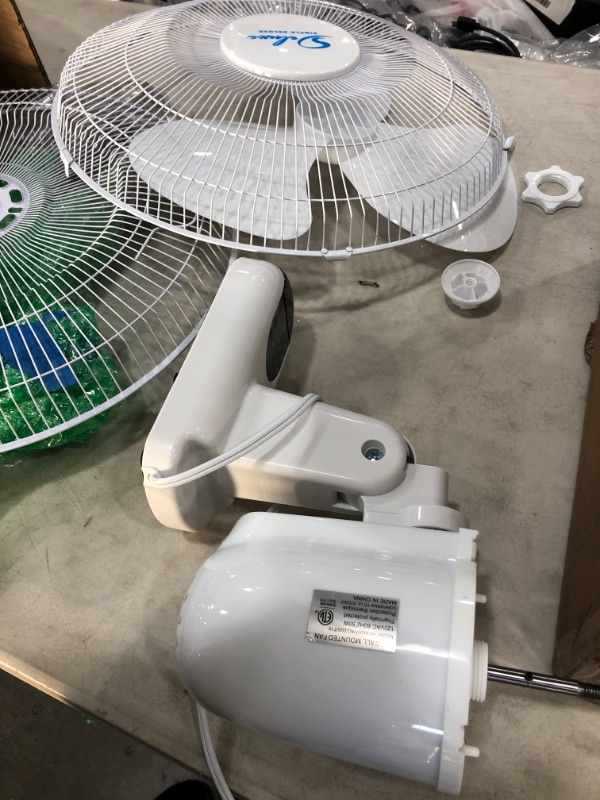 Photo 3 of **Missing parts** Simple Deluxe HIFANXWALLDIGIT16 16-Inch Digital Wall Mount Oscillating Exhaust Fan with Remote and Built-in Timer, ETL Certified, White